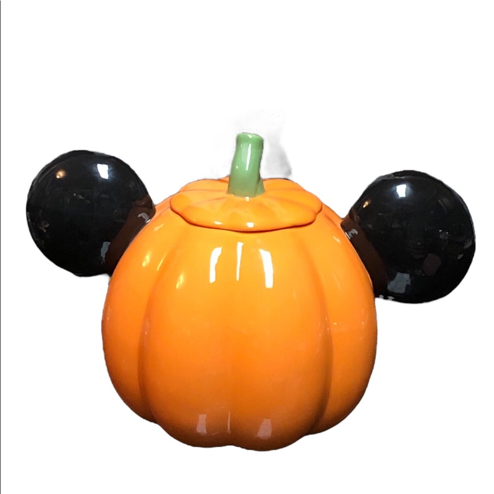 Mickey Mouse pumpkin cookie jar Disney Halloween canister NEW - Picture 3 of 11